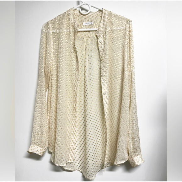 Equipment Gold Metallic Polka-dot Button-down Shirt - Picture 5 of 11